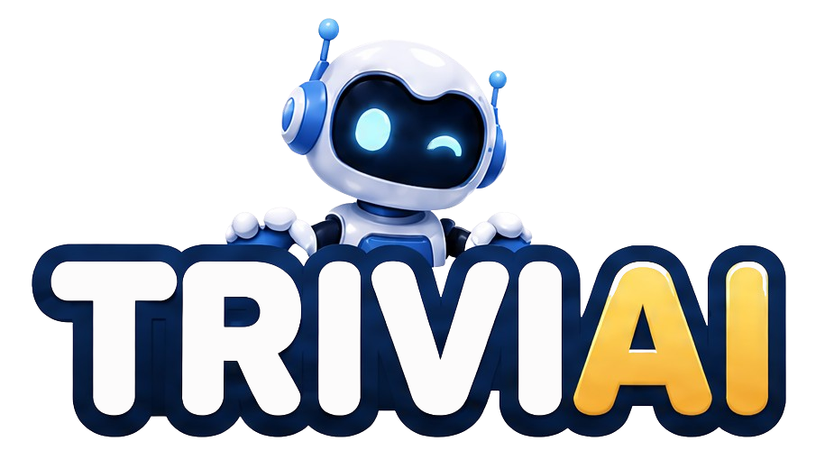 TriviAI logo with its robot mascot